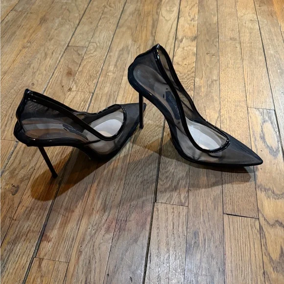 Jessica Rich Transparent Mesh Stiletto Heels – Black – Size 39 - Picture 4 of 7